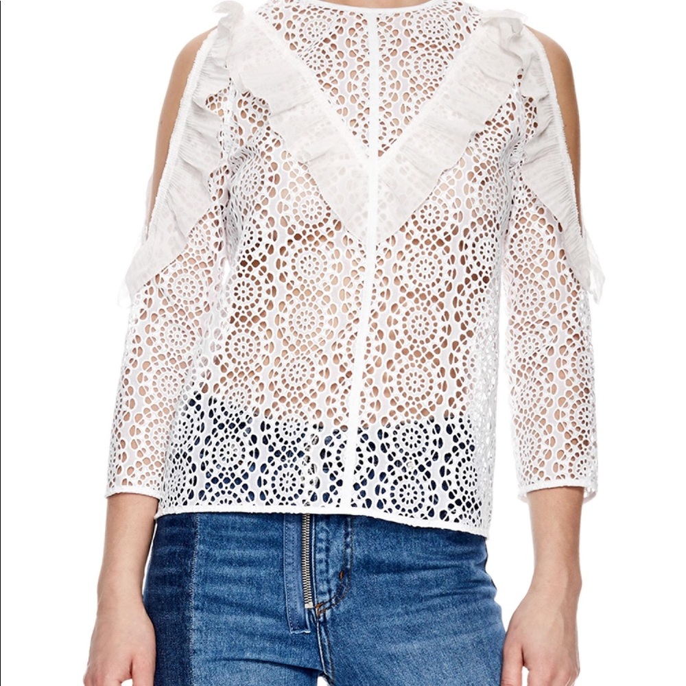 Woman’s White Bonnie Lace Top by Sandro Paris